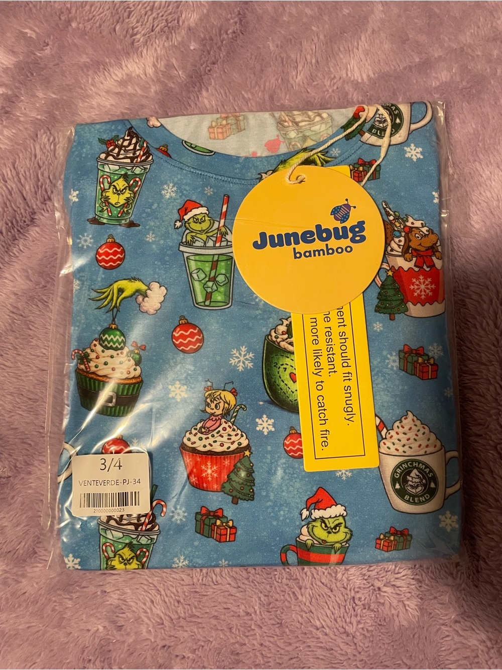 Junebug Bamboo Grinch Vente Verde PJs